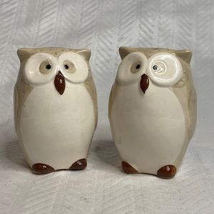 Ceramic painted owl salt pepper shaker.